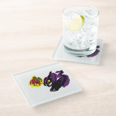 Zwarte kat ja Herfst Glazen Onderzetter (Schuin)