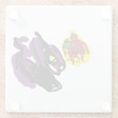 Zwarte kat ja Herfst Glazen Onderzetter (Achterkant)