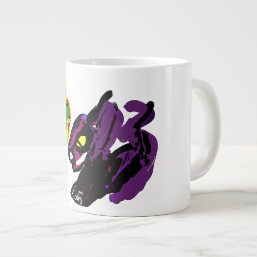 Zwarte kat ja Herfst Grote Koffiekop (Voorkant rechts)