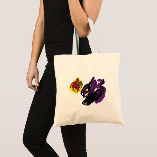 Zwarte kat ja Herfst Tote Bag (Voorkant (product))