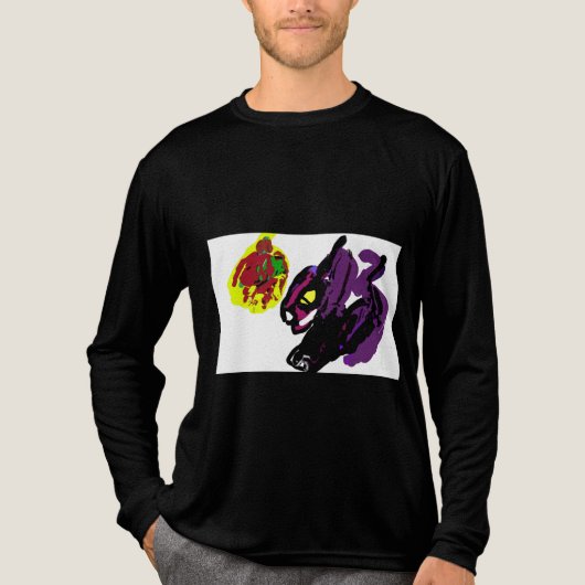 Zwarte kat ja Herfst Tri-Blend Shirt (Voorkant volledig)
