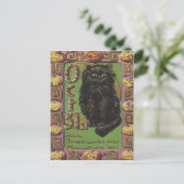 Zwarte kat Jack O lantaarn pompoen Briefkaart (Staand voorkant)