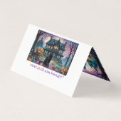 Zwarte kat, Jack O Lanterns, Spooky House Hallowee Kaart (Achterkant)