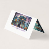 Zwarte kat, Jack O Lanterns, Spooky House Hallowee Kaart (Achterkant)