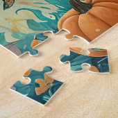 Zwarte kat, Jack O Lanterns, Spooky House Hallowee Legpuzzel (Zijkant)