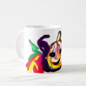Zwarte kat jack o'lantern schattig koffiemok (Voorkant links)