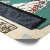 Zwarte kat, Japanse afdruk Poster (Hoek)