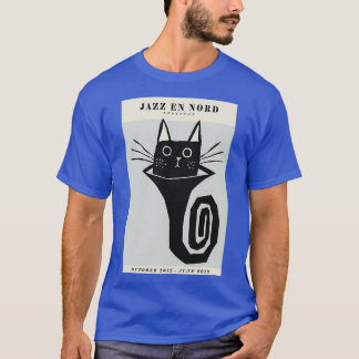 Zwarte kat Jazz en Nord T-shirt