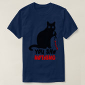 Zwarte kat, je hebt niets gezien t-shirt (Design voorkant)