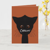 Zwarte kat kaart (Gele Bloem)