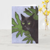 Zwarte kat kaart (Gele Bloem)