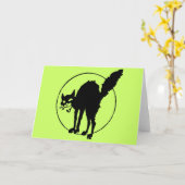 Zwarte kat kaart (Gele Bloem)