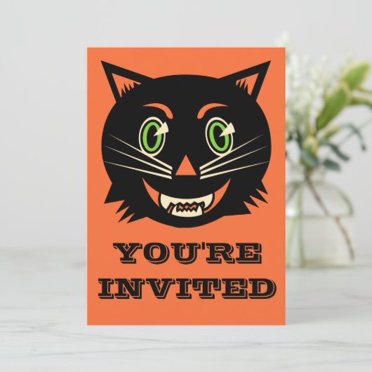  zwarte kat kaart (Staand voorkant)