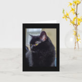 Zwarte kat kaart (Gele Bloem)