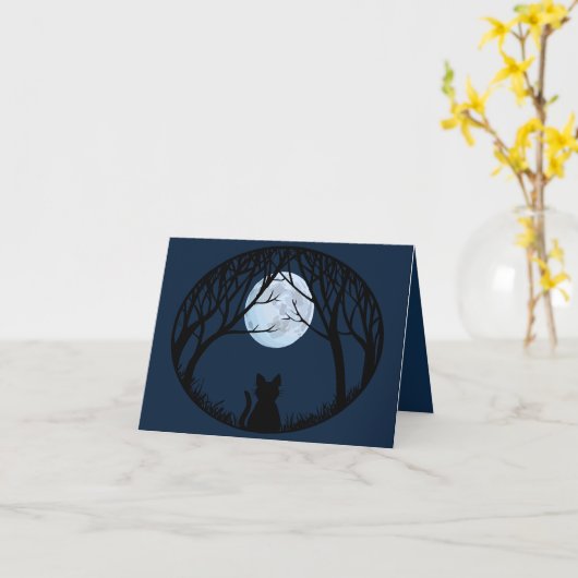 Zwarte Kat-kaarten Aangepaste Kat Art-kaarten aanp Kaart (Gele Bloem)