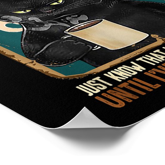  zwarte kat - kaf met ruggegraat is eff poster (Hoek)