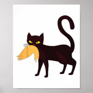 Zwarte kat Kamala Harris met Trump haar sarcastisc Poster