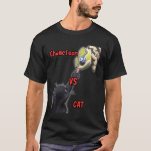 Zwarte kat Kameleon Tong T-shirt