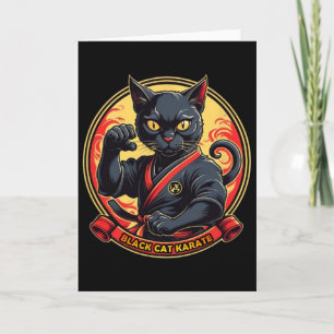 Zwarte Kat Karate voor Mannen Vrouwen Kinder Kaart
