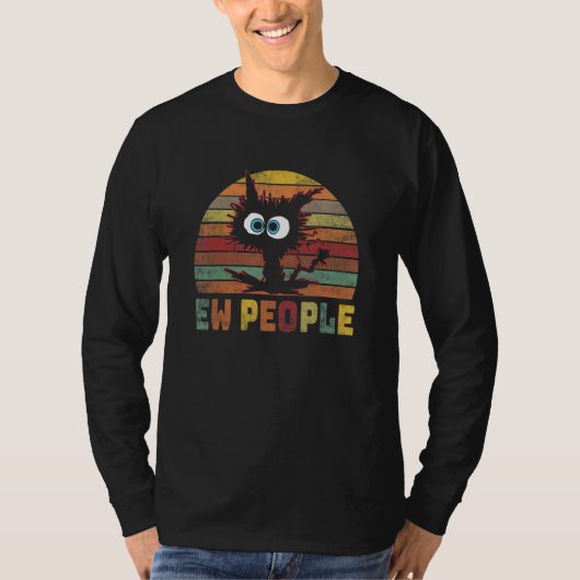 Zwarte kat kat t-shirt (Voorkant)