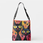 ZWARTE KAT KATTEN CROSS BODY TAS TAS TAS (Achterkant)