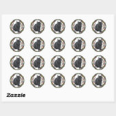 Zwarte Kat Keltische Knoopwerk Ronde Sticker (Vel)