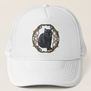 Zwarte Kat Keltische Knoopwerk Trucker Pet