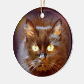 zwarte kat keramisch ornament (Links)