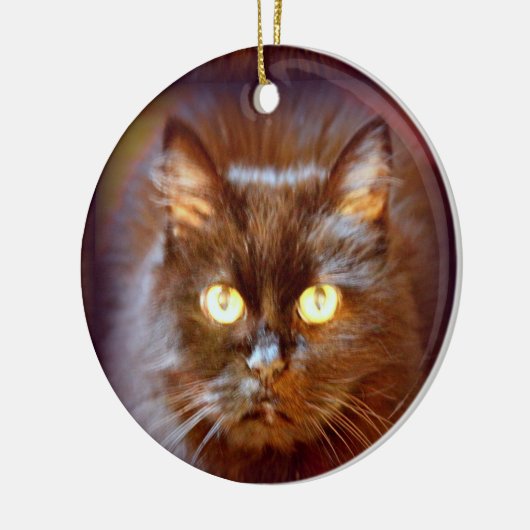 zwarte kat keramisch ornament (Links)