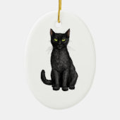 Zwarte kat keramisch ornament (Voorkant)