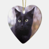 zwarte kat keramisch ornament (Links)