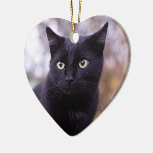 zwarte kat keramisch ornament (Links)