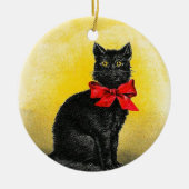  zwarte kat keramisch ornament (Voorkant)