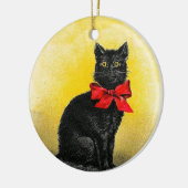  zwarte kat keramisch ornament (Links)