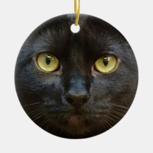 Zwarte kat keramisch ornament
