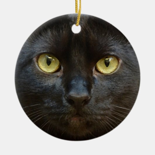 Zwarte kat keramisch ornament (Voorkant)