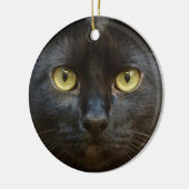 Zwarte kat keramisch ornament (Links)