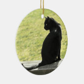 Zwarte kat keramisch ornament (Rechts)