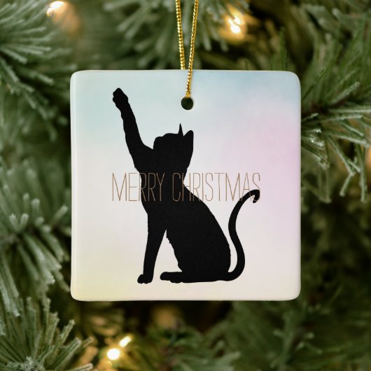 Zwarte kat keramisch ornament (Boom)