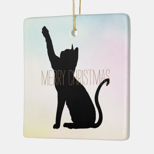 Zwarte kat keramisch ornament (Links)