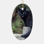 Zwarte kat keramisch ornament (Rechts)