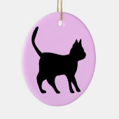 Zwarte kat keramisch ornament (Rechts)