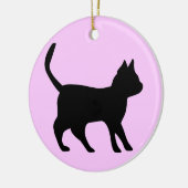 Zwarte kat keramisch ornament (Links)