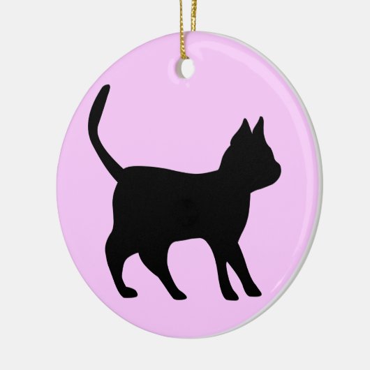 Zwarte kat keramisch ornament (Links)