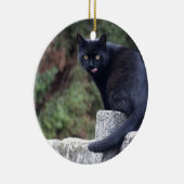 Zwarte kat keramisch ornament (Rechts)