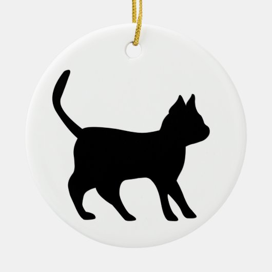 Zwarte kat keramisch ornament (Voorkant)