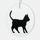Zwarte kat keramisch ornament (Links)