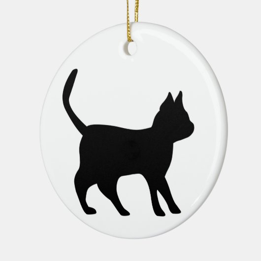 Zwarte kat keramisch ornament (Links)