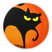 Zwarte kat keramische pull keramische knop (Voorkant)