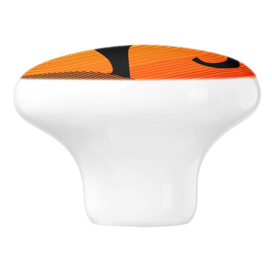 Zwarte kat keramische pull knop (Zijkant)